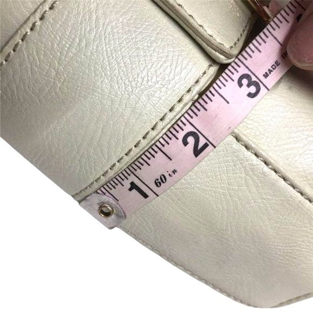 MONET Shoulder Bag Gold Hardware Cream Vegan Leather Beige Envelope Purse Size M - Picture 6 of 8